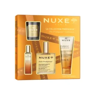 Nuxe Prodigieuse Zestaw Suchy olejek, 100 ml + Perfumy + Olejek pod prysznic + Świeczka